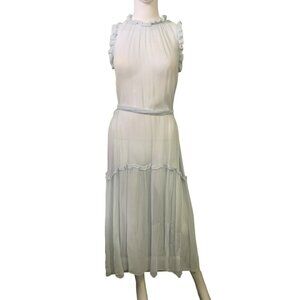 Christy Lynn Christian‎ Maxi Dress Blue VTG Blue Chiffon Size Small